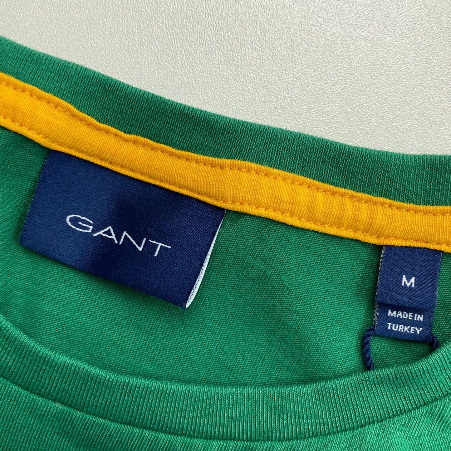 GANT Dark Green Contrast Logo Crew Neck T Shirt Size M