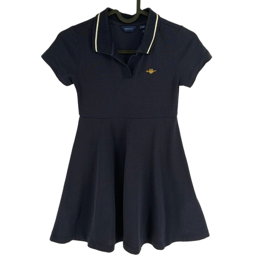 GANT Girls Navy Blue Rugger Pique Dress Size 122/128 cm 7-8 Years