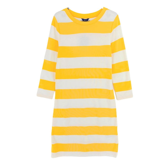 GANT Yellow Br Striped Jersey A Line Dress Size S