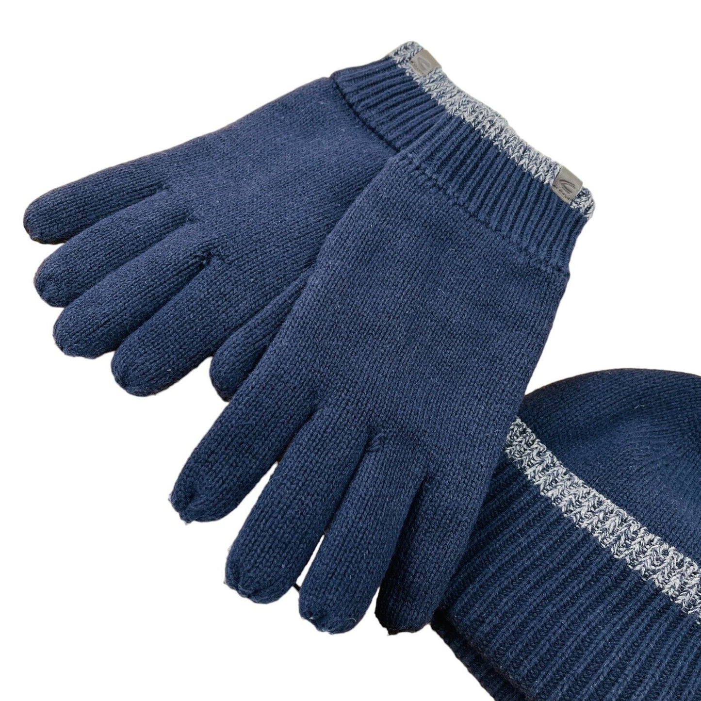 Camel Active Navy Blue Warm Insulated Knit Gloves and Hat Set Size M