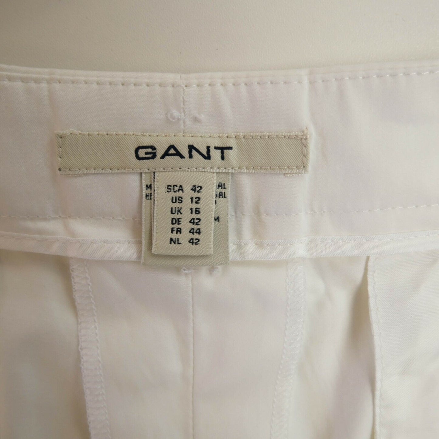 GANT White Capri Pants Trousers Size EU 42 UK 16 US 12