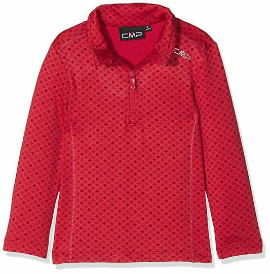 Kids Girls CMP Red Fitted Zip Neck Sweater Top Size 8 Years 128 cm