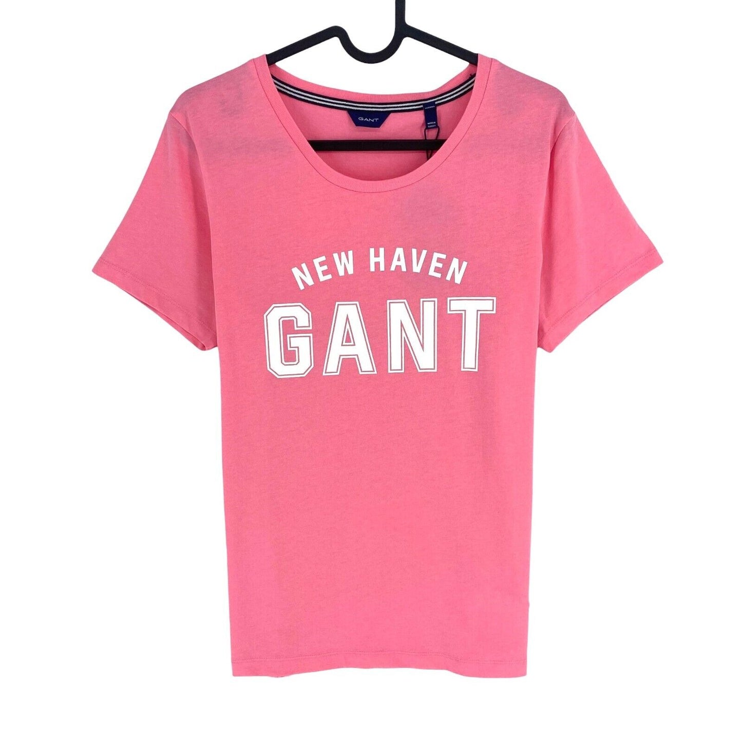 GANT Women Pink Logo Crew Neck Short Sleeves T Shirt Size M