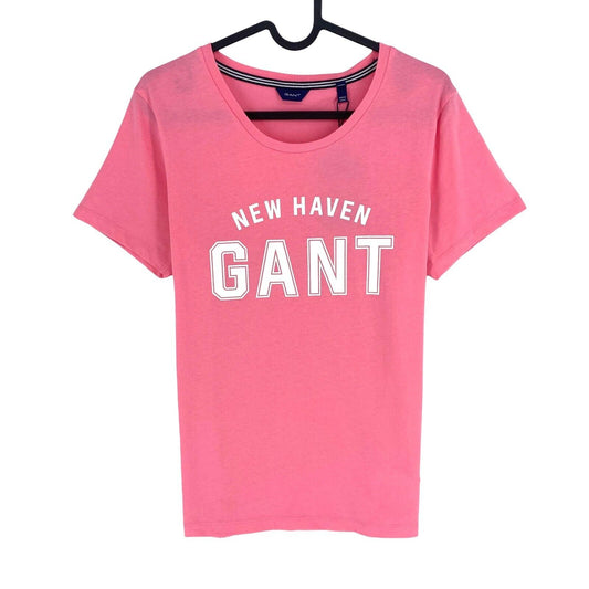 GANT Women Pink Logo Crew Neck Short Sleeves T Shirt Size M