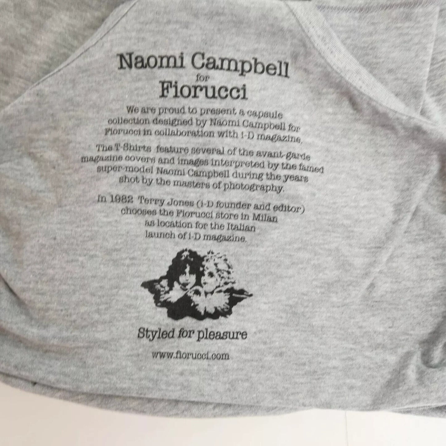 FIORUCCI x Naomi Campbell Grey Scoop Neck Tank Top T Shirt Size XS