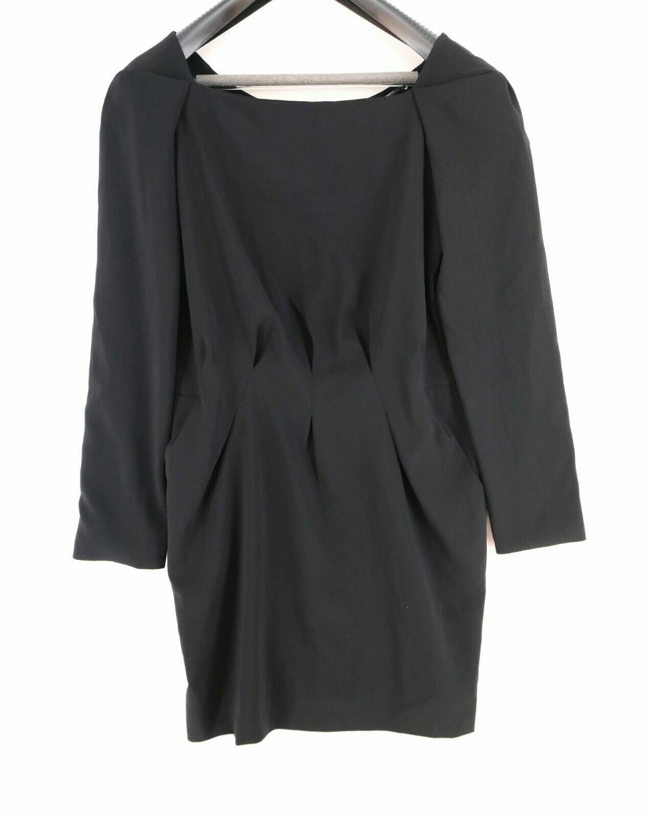 SITA MURT Black Crew Neck Long Sleeves Shift Dress Size 42 44