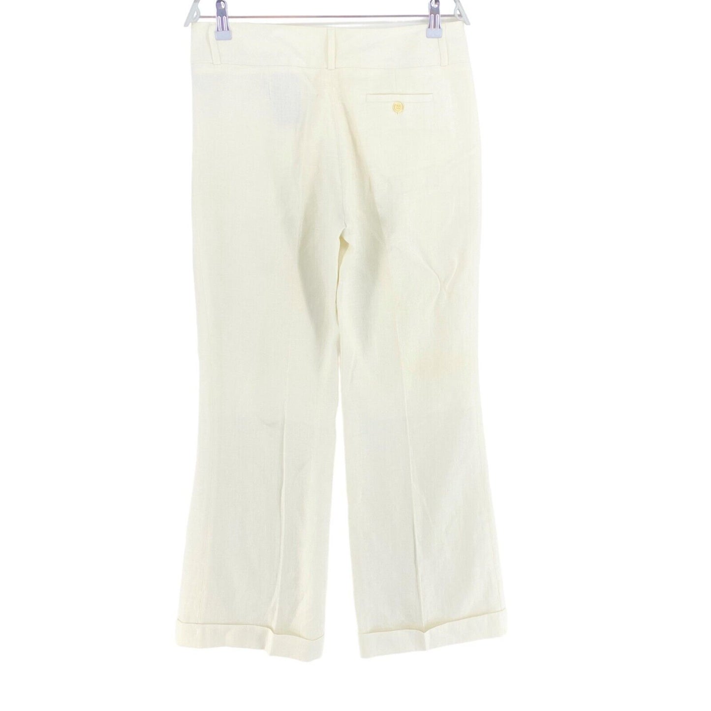 GANT Femme Beige 100% Lin Pantalon Évasé Pantalon Taille EU 38 UK 12 US 8