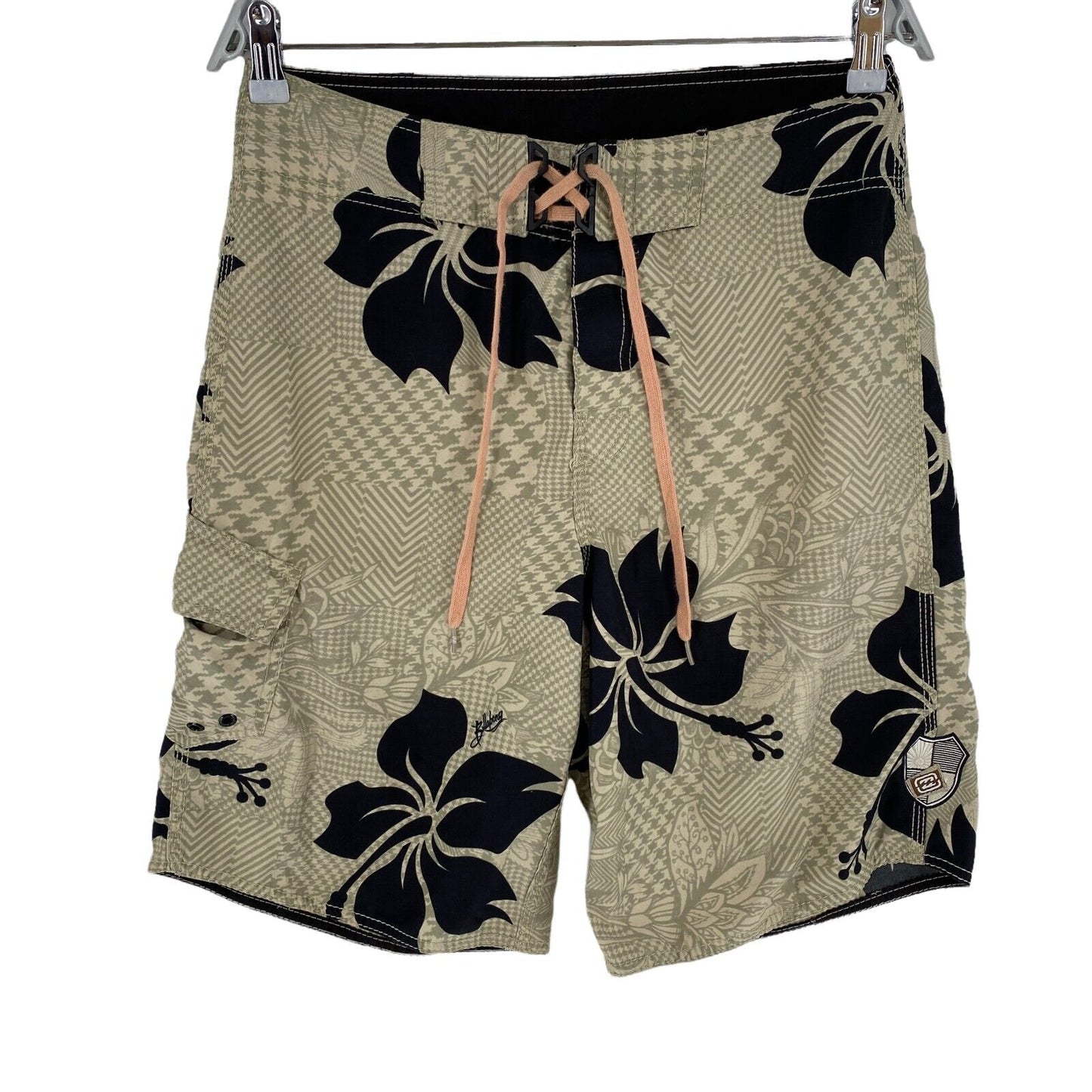 BILLABONG Floral Beige Swimwear Swimming Trunks Shorts Size EU 30 UK/US 30 W28