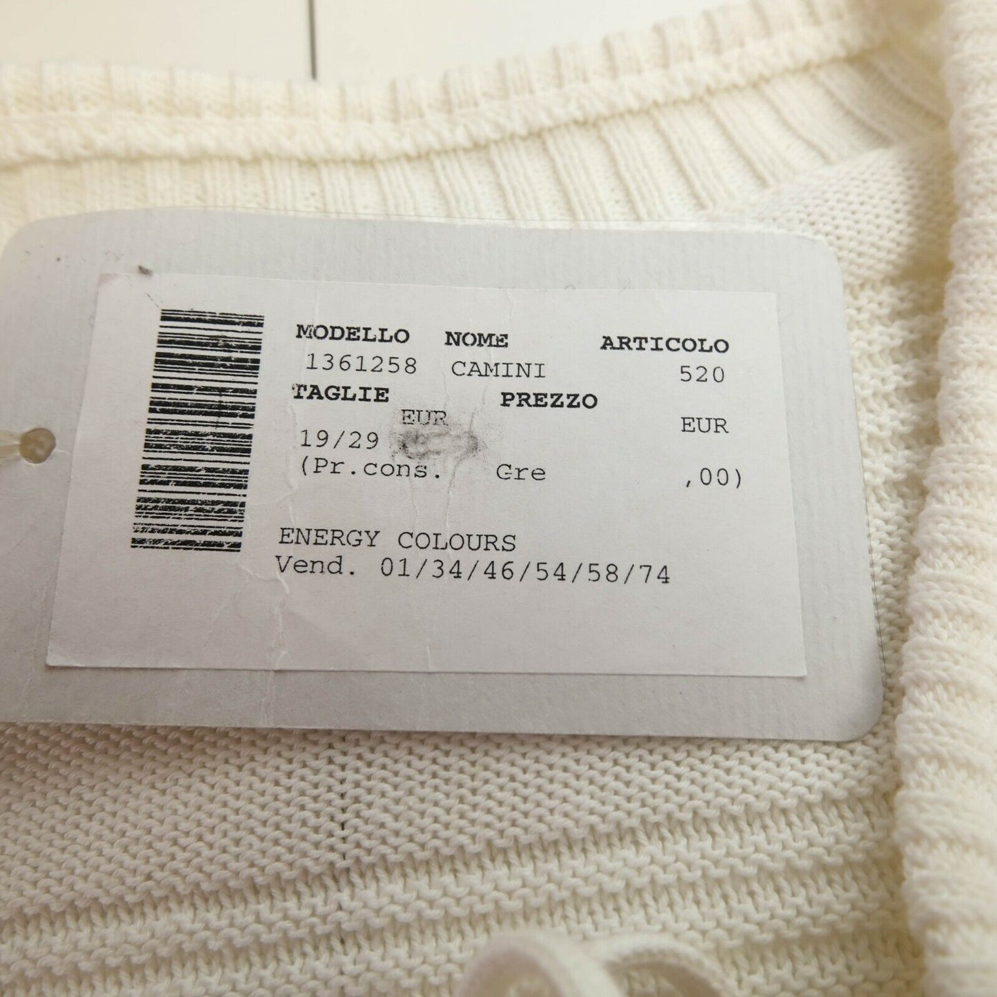 PERSONA Weißer Pullover mit V-Ausschnitt, Größe M