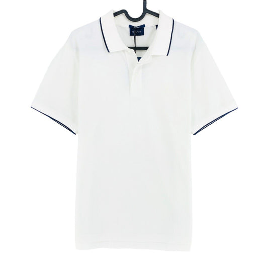 GANT White Tech Prep Pique Rugger Polo Shirt Size M