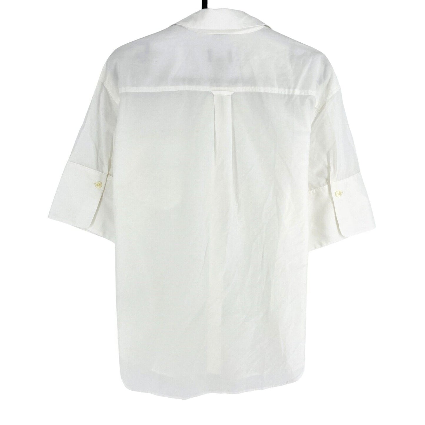 GANT Women White Relaxed Cotton Silk Short Sleeves Shirt Size EU 32 UK 4 US 2