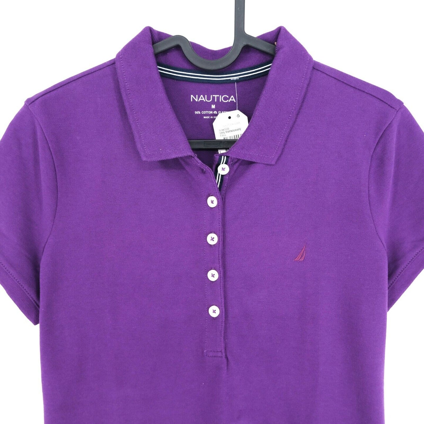 NAUTICA Purple Polo Neck Top T Shirt Size M