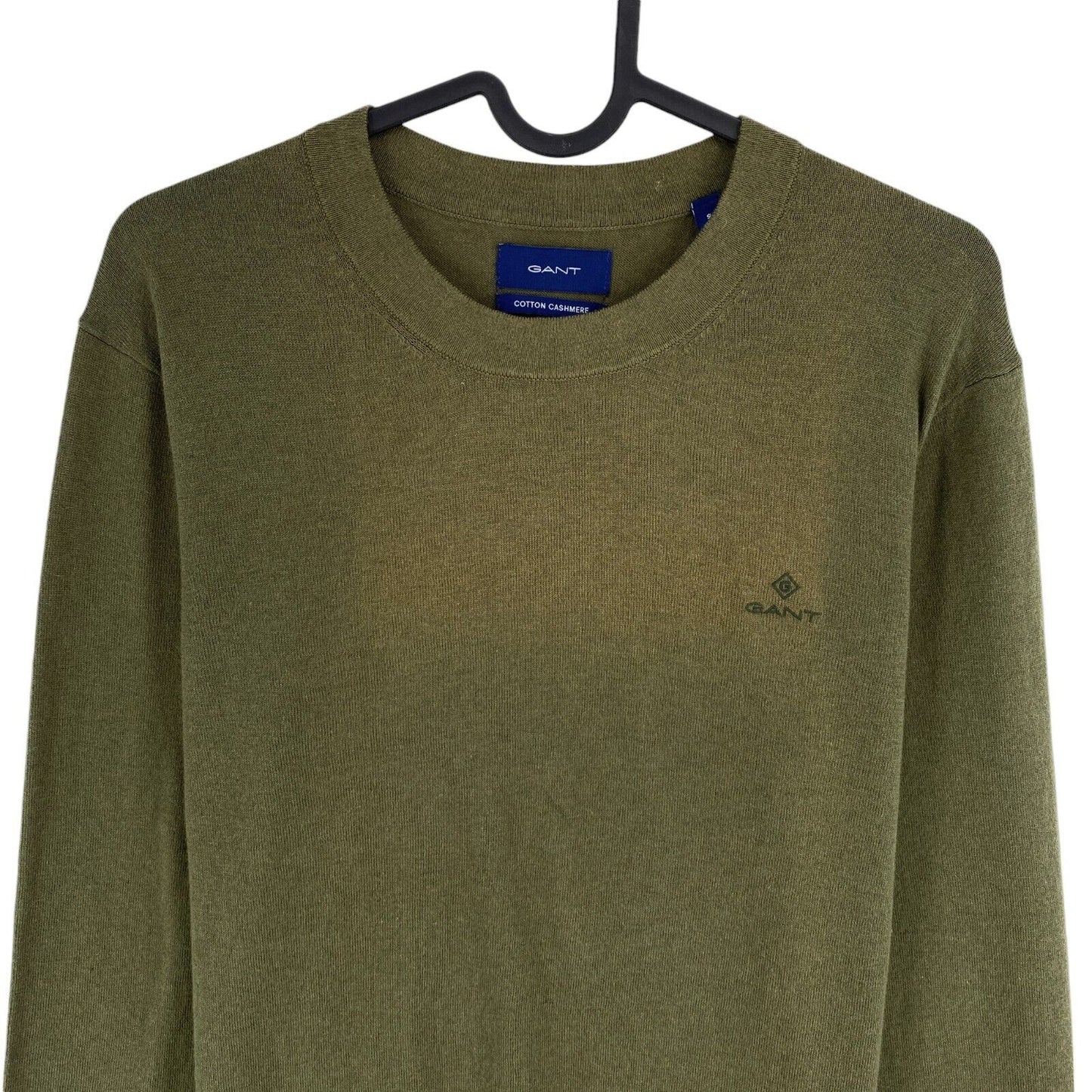 GANT Men Green Cotton Cashmere Crew Neck Sweater Jumper Size S