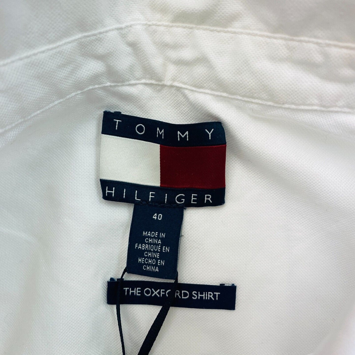 TOMMY HILFIGER Weißes, übergroßes Oxford-Hemd, Größe EU 40, UK 12, US 8