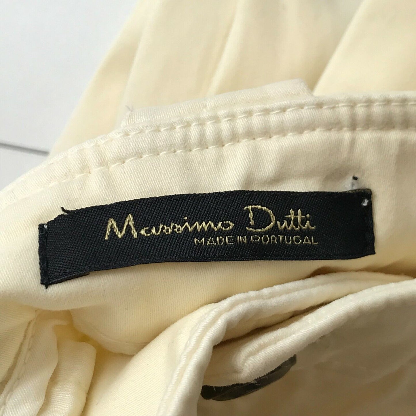 Massimo Dutti Women Beige Slim Fit Trousers Size EUR 42 US 10 W32