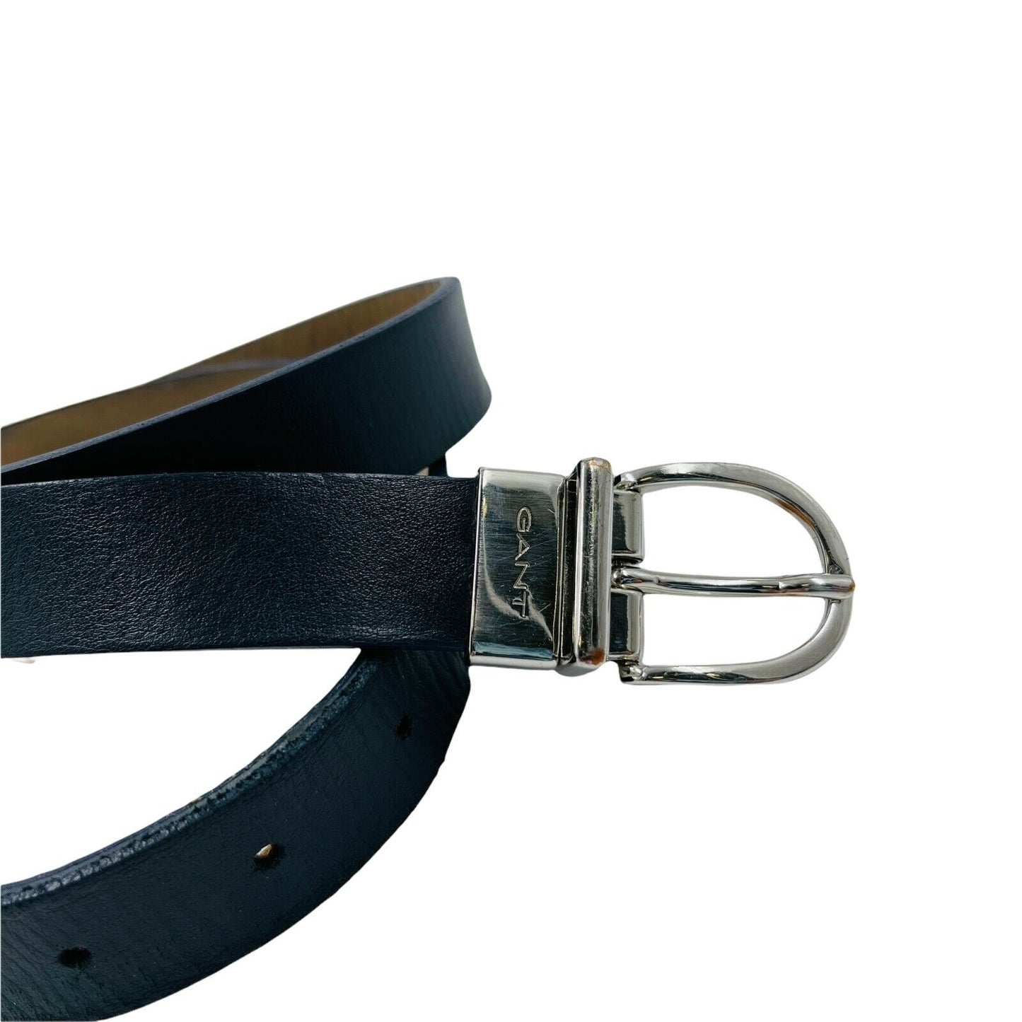 GANT Ladies Dark Blue Brown Reversible Leather Belt Size 85cm 34 inches