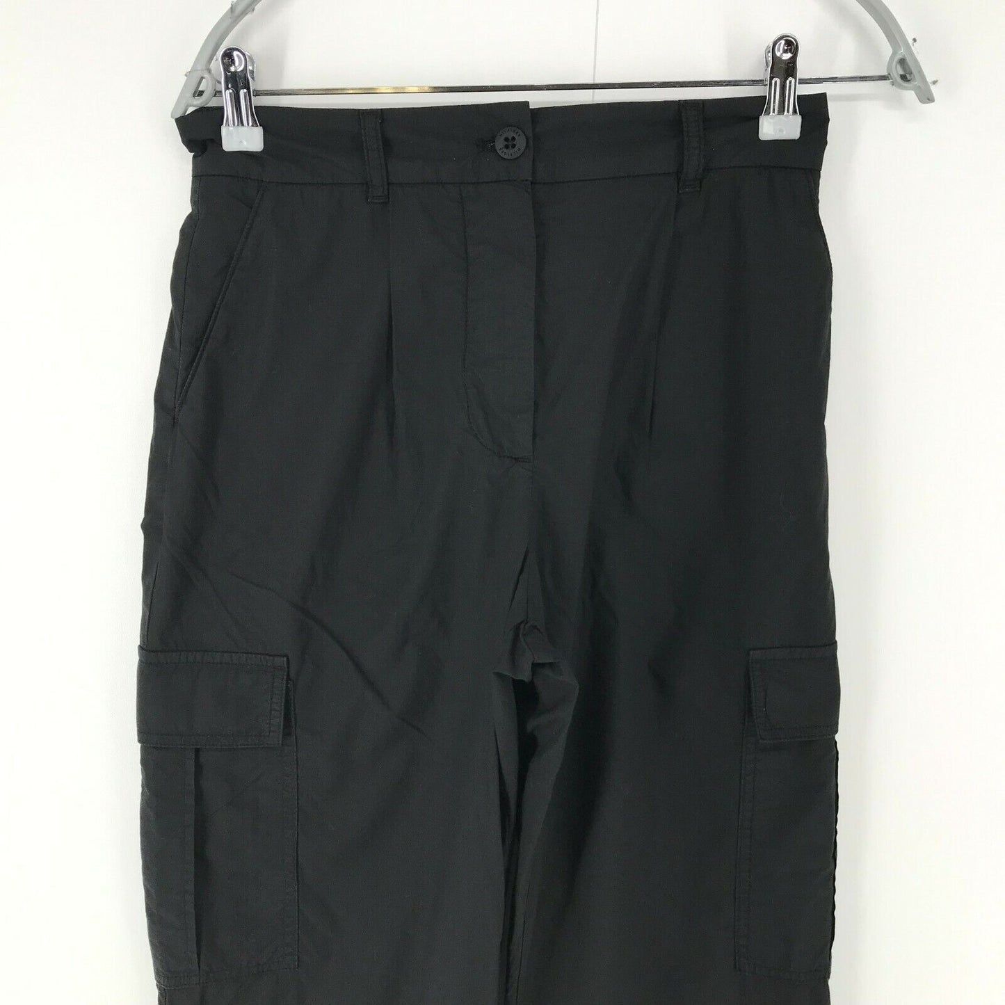 Tommy Hilfiger Women Black Relaxed Fit Cargo Trousers Size W28