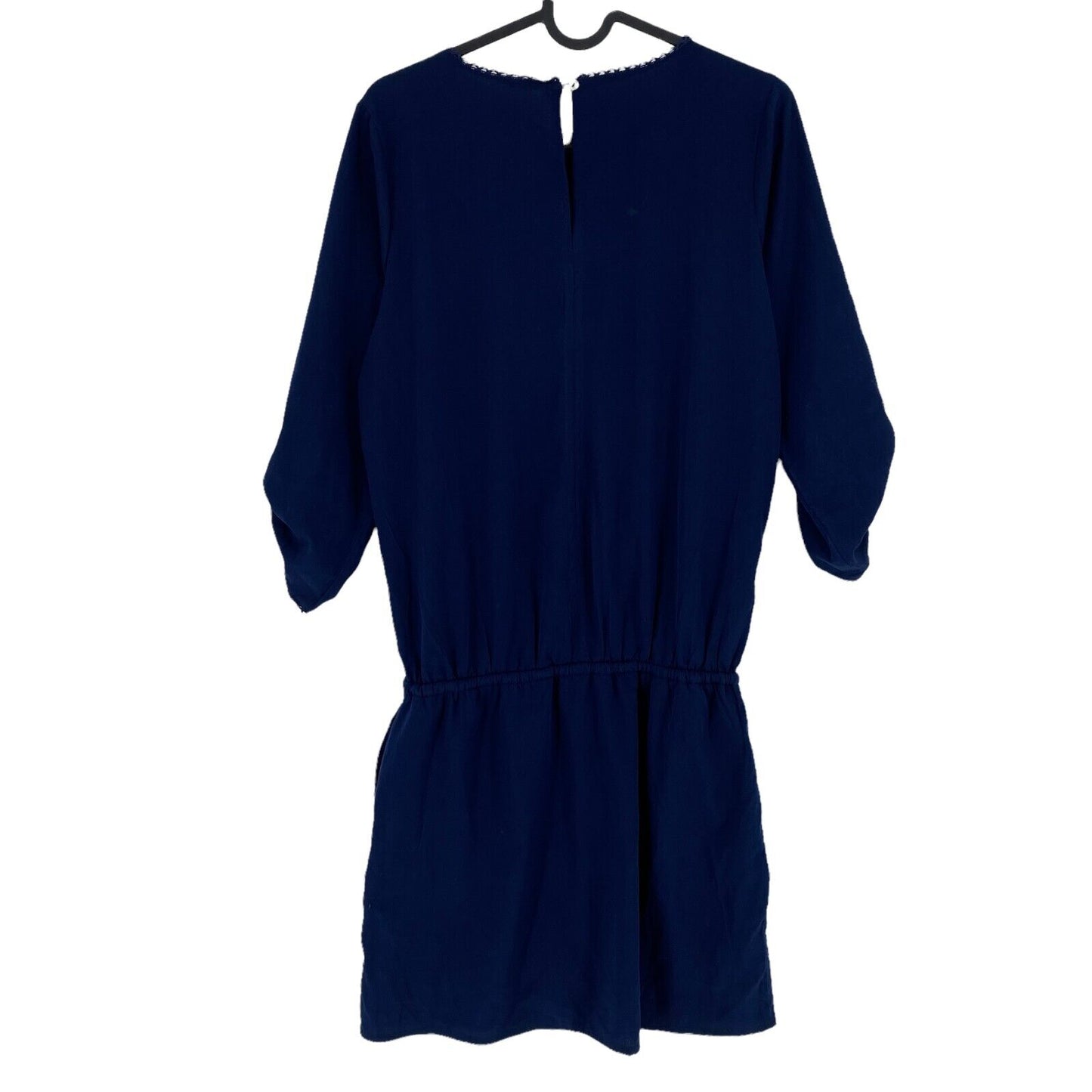 A.S.U. Navy Blue Half Sleeve Round Neck Shift Dress Size M