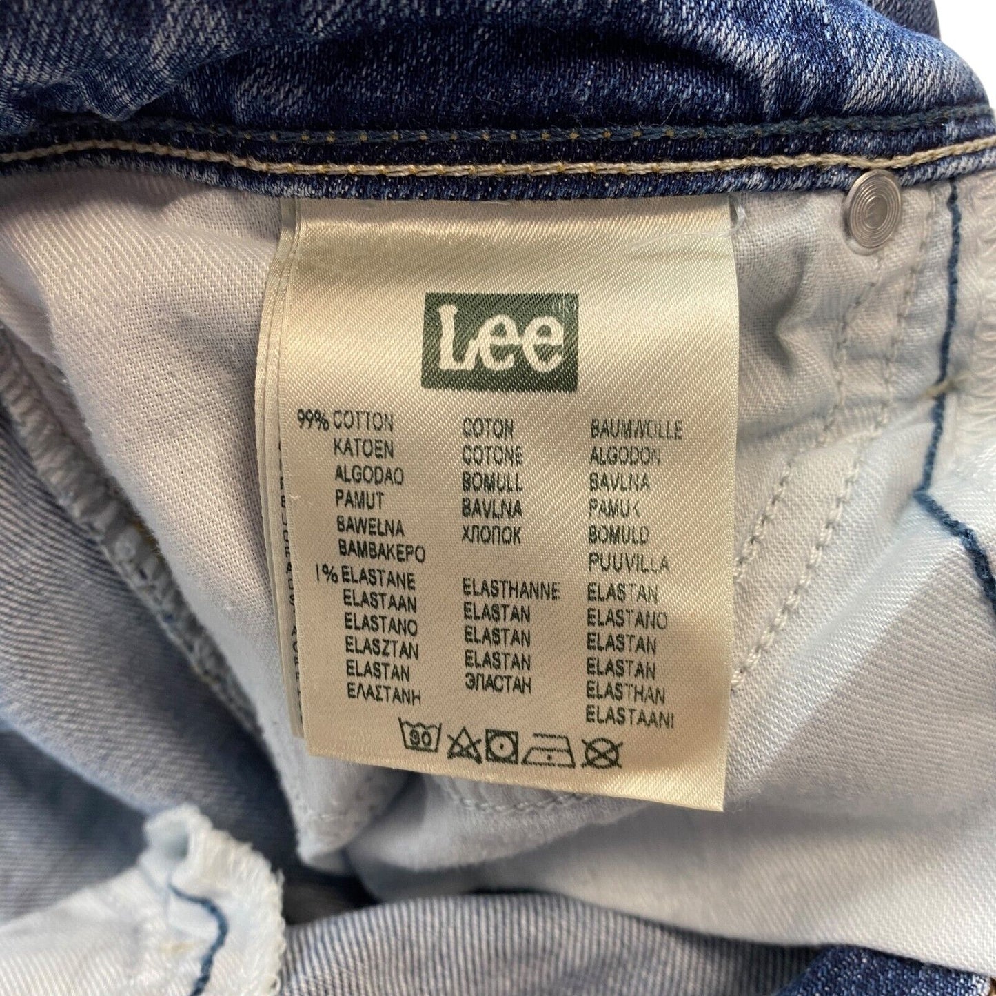 Lee SALLIE Women Blue Stretch Boyfriend Fit Selvedge Jeans W28 L33