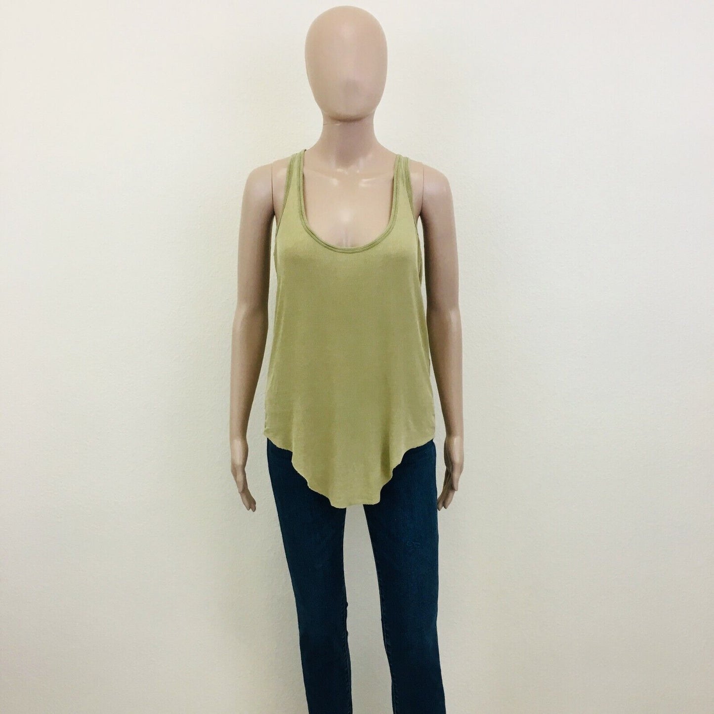 ZARA Lyocell Beige Tank Top T Shirt Size L