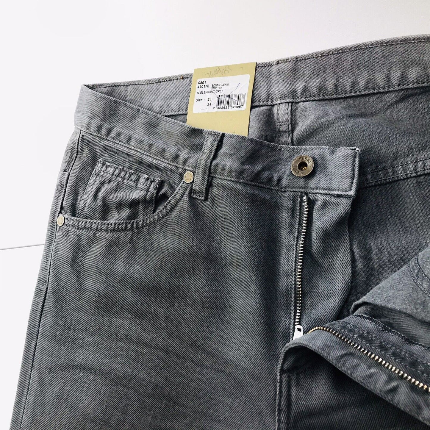 €159 GANT BONNIE Grey High Waist Tight Fit Narrow Jeans W29 L34 Made In Italy