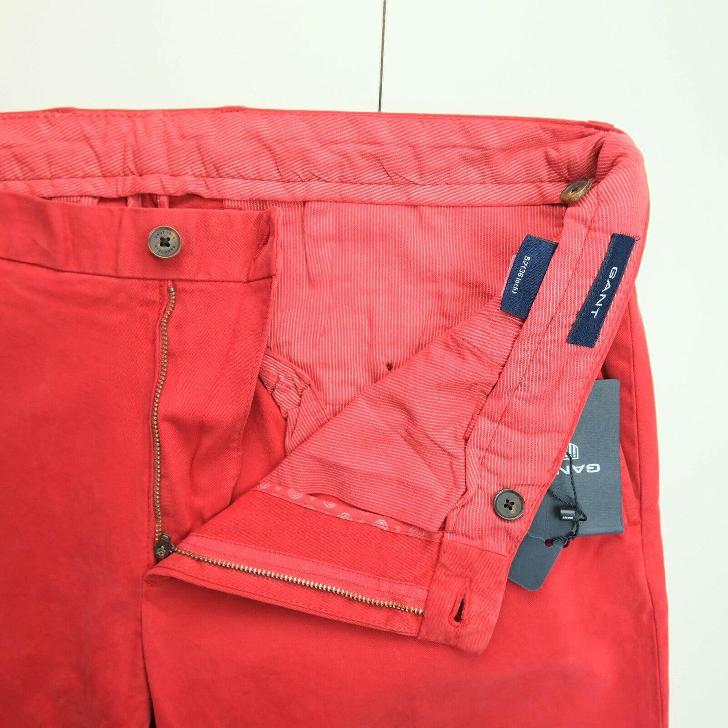 GANT Red Tailored Urban Comfort Tapered Chino Pants Trousers Size EU 52 UK/US 42