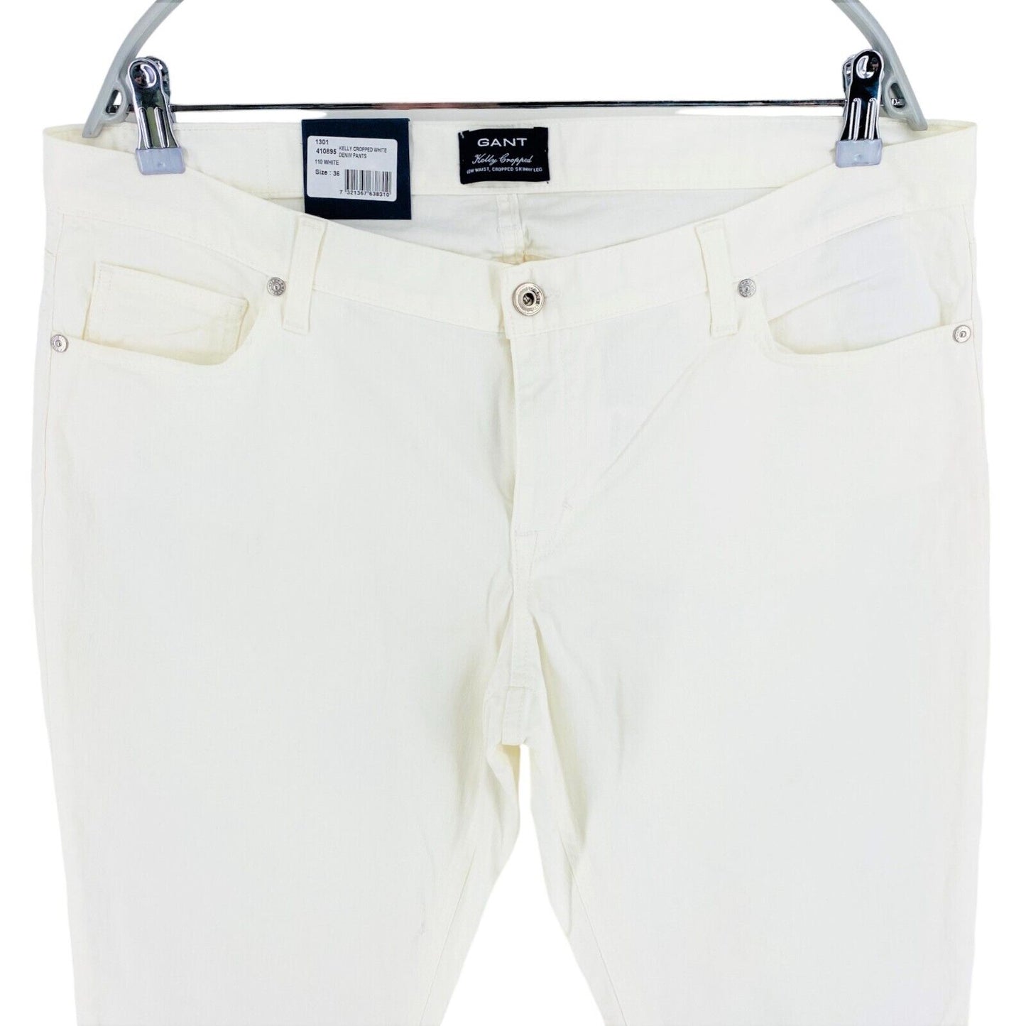 GANT Women White KELLY Cropped Denim Pants Trousers Size W36