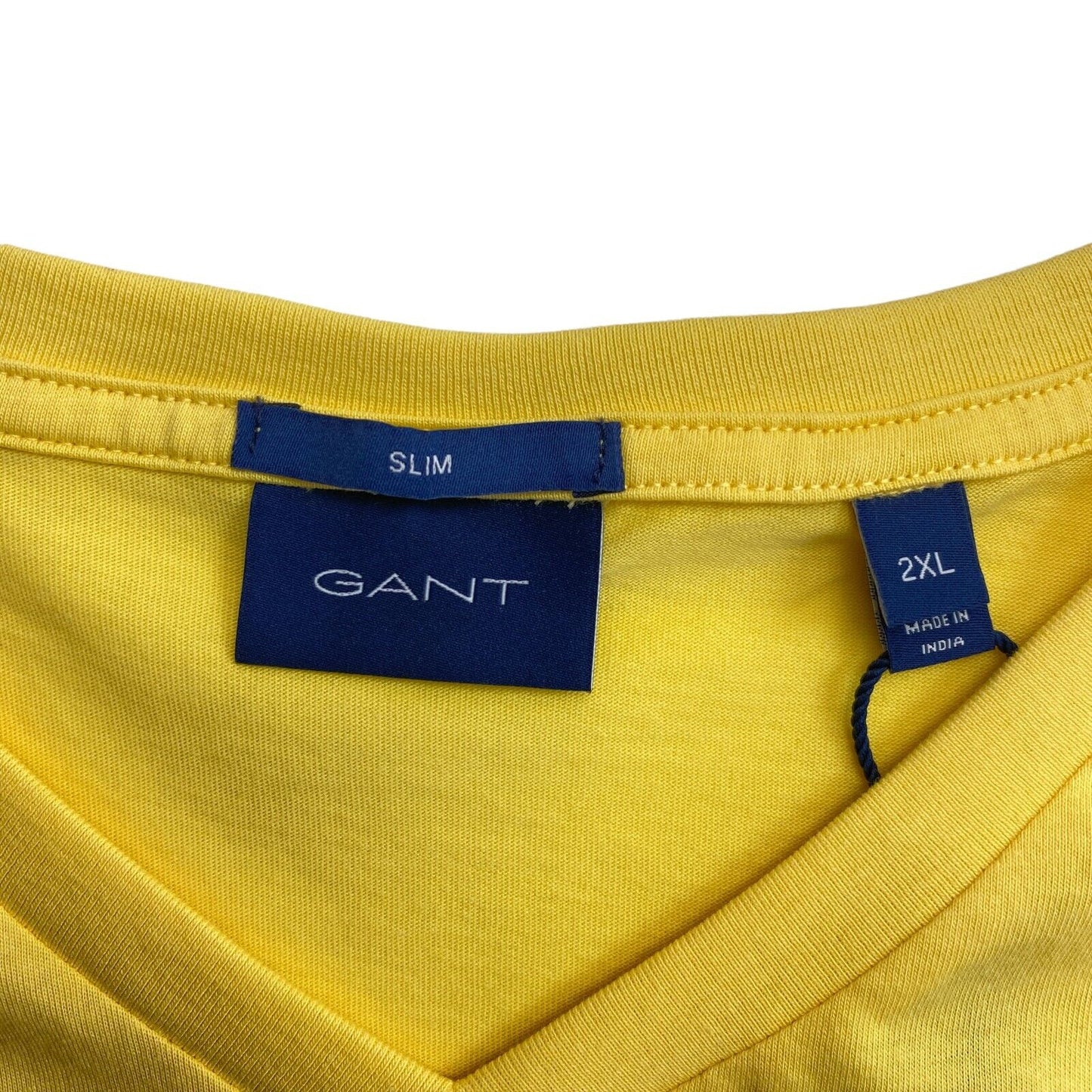 GANT Yellow Original Slim V Neck T-Shirt Size 2XL XXL