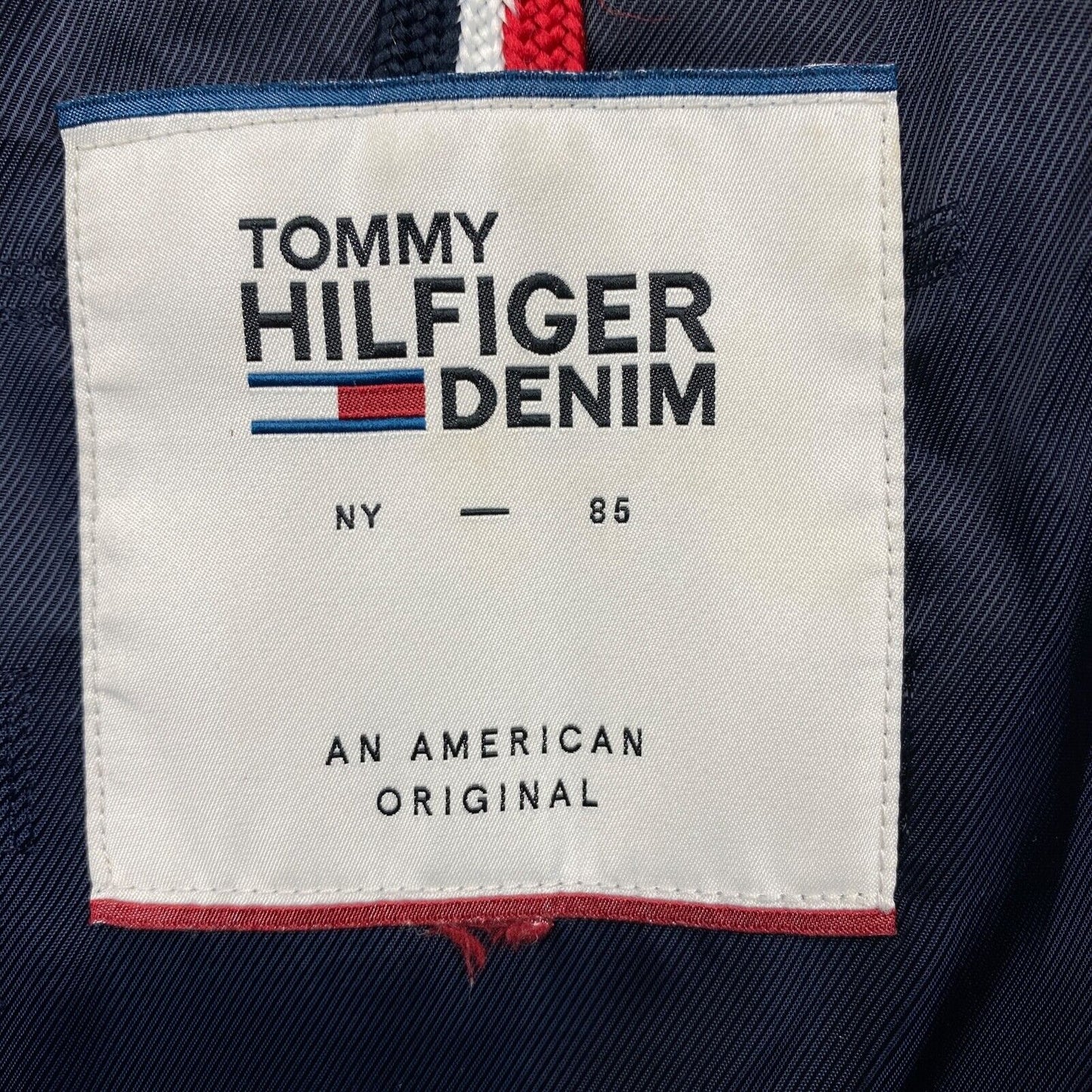 TOMMY HILFIGER Navy Blue Hooded Down Puffer Jacket Coat Size S