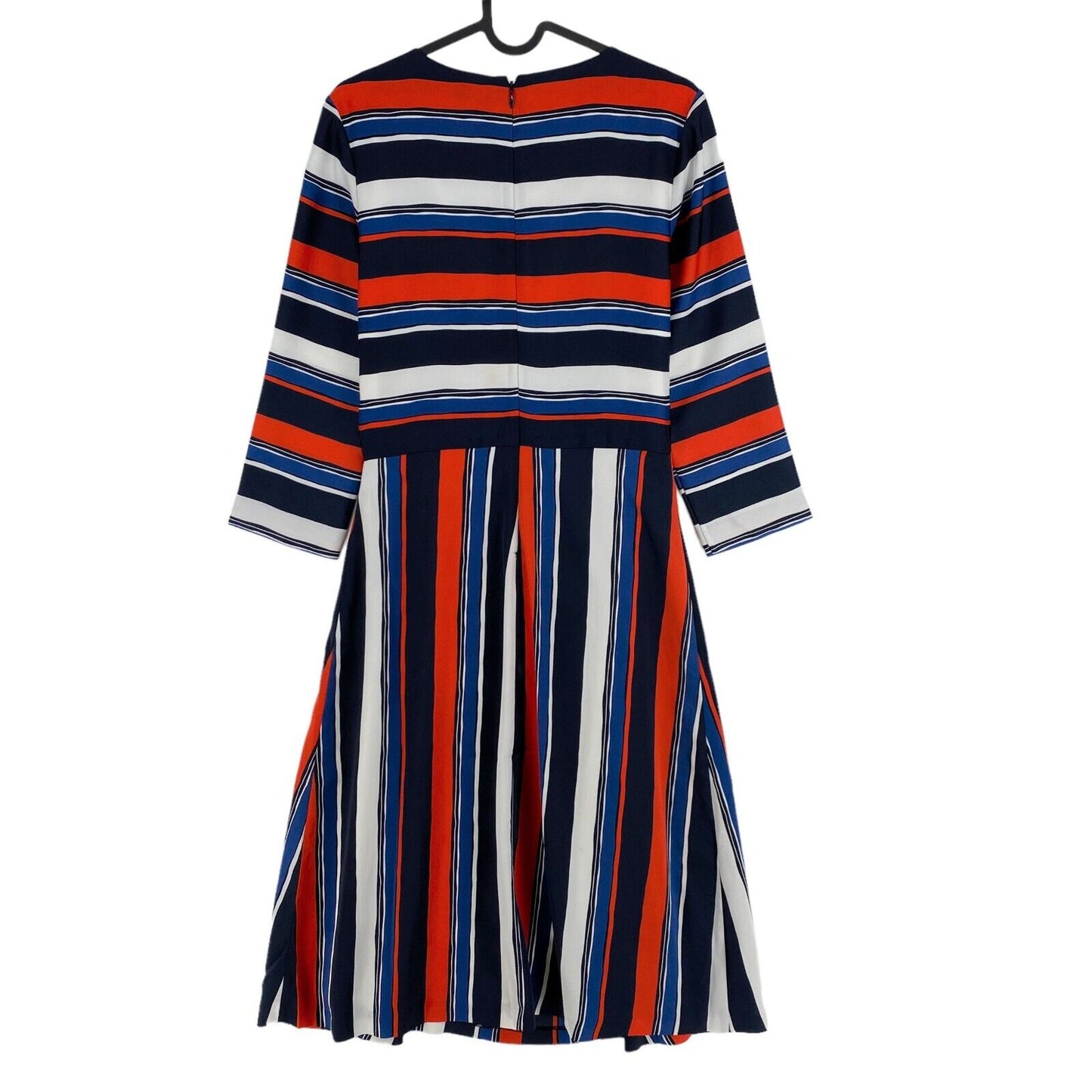 RRP €269 GANT Navy Blue Preppy Stripe Flared Dress Size EU 34 UK 8 US 4