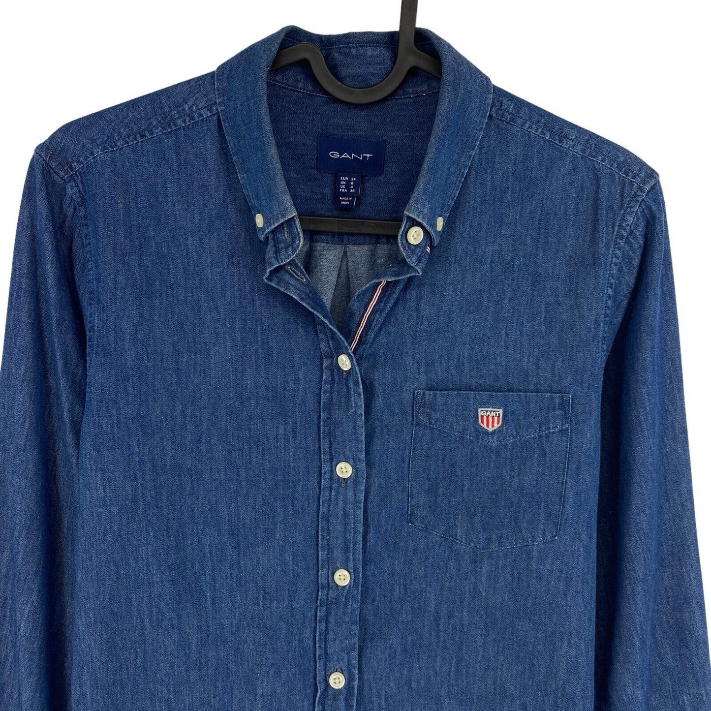 GANT Marineblaues Jeanshemd, Größe EU 34 UK 6 US 4