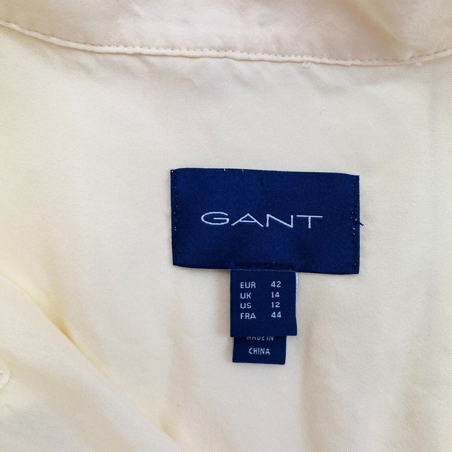 GANT Women Beige Silk Long Sleeves Shirt Size EU 42 UK 14 US 12