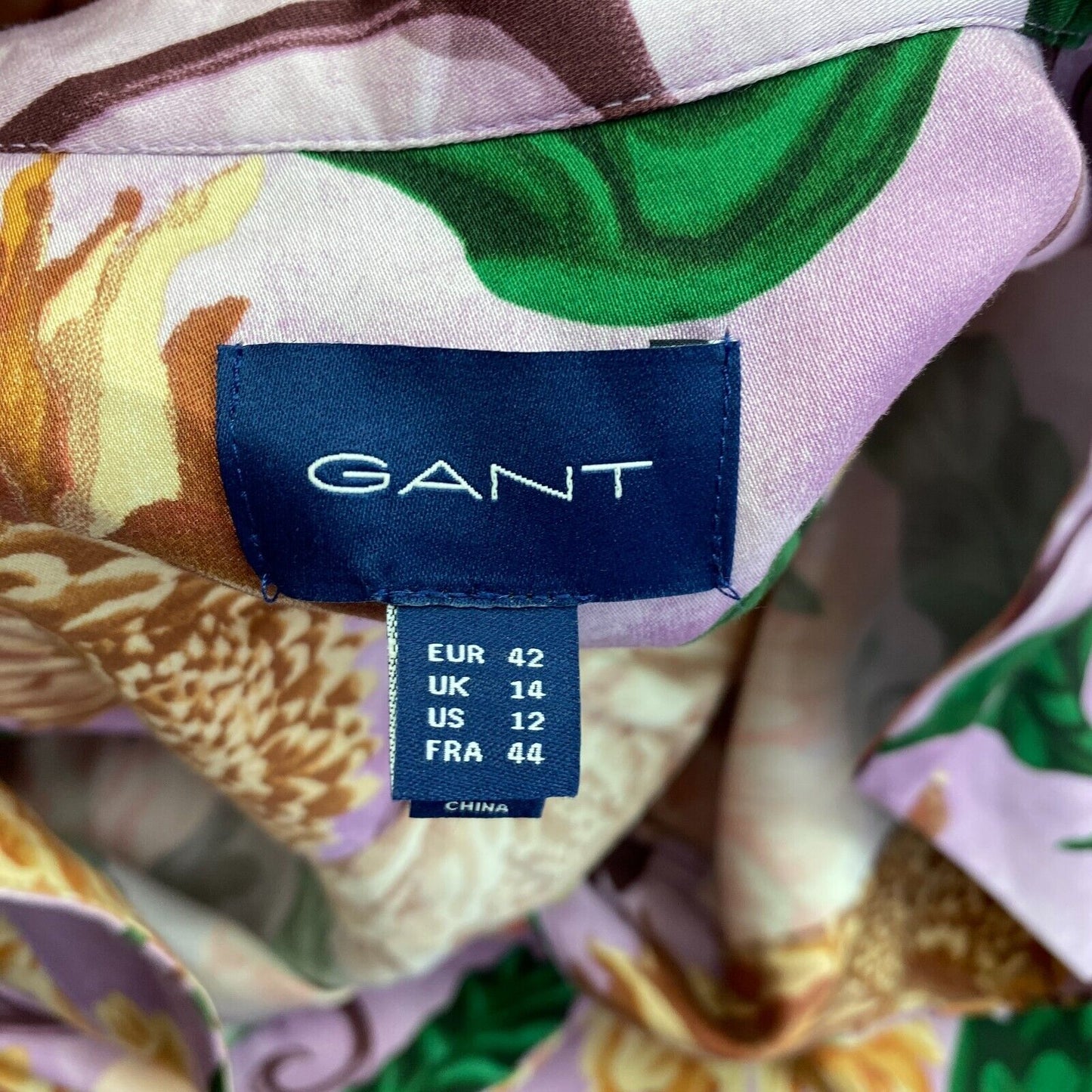 GANT Women Purple Dahlia Print Kaftan Dress Size EU 42 UK 14 US 12