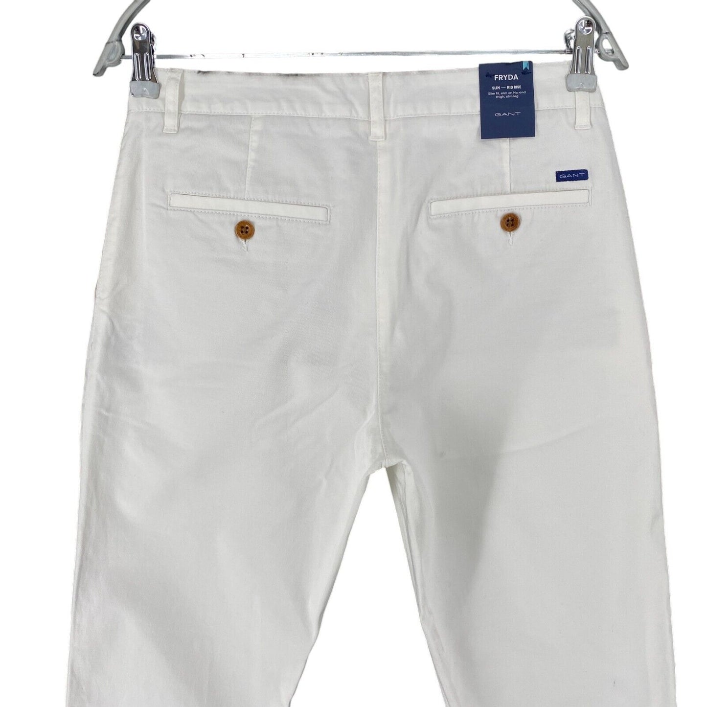 GANT FRYDA Femme Pantalon Chino Slim Fit Blanc Taille EUR 36 UK 8 US 6 W29