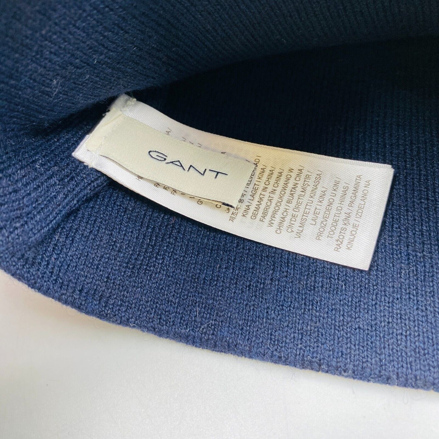 GANT Unisex Kids Blue Cotton Wool Blend Beanie Winter Hat One Size