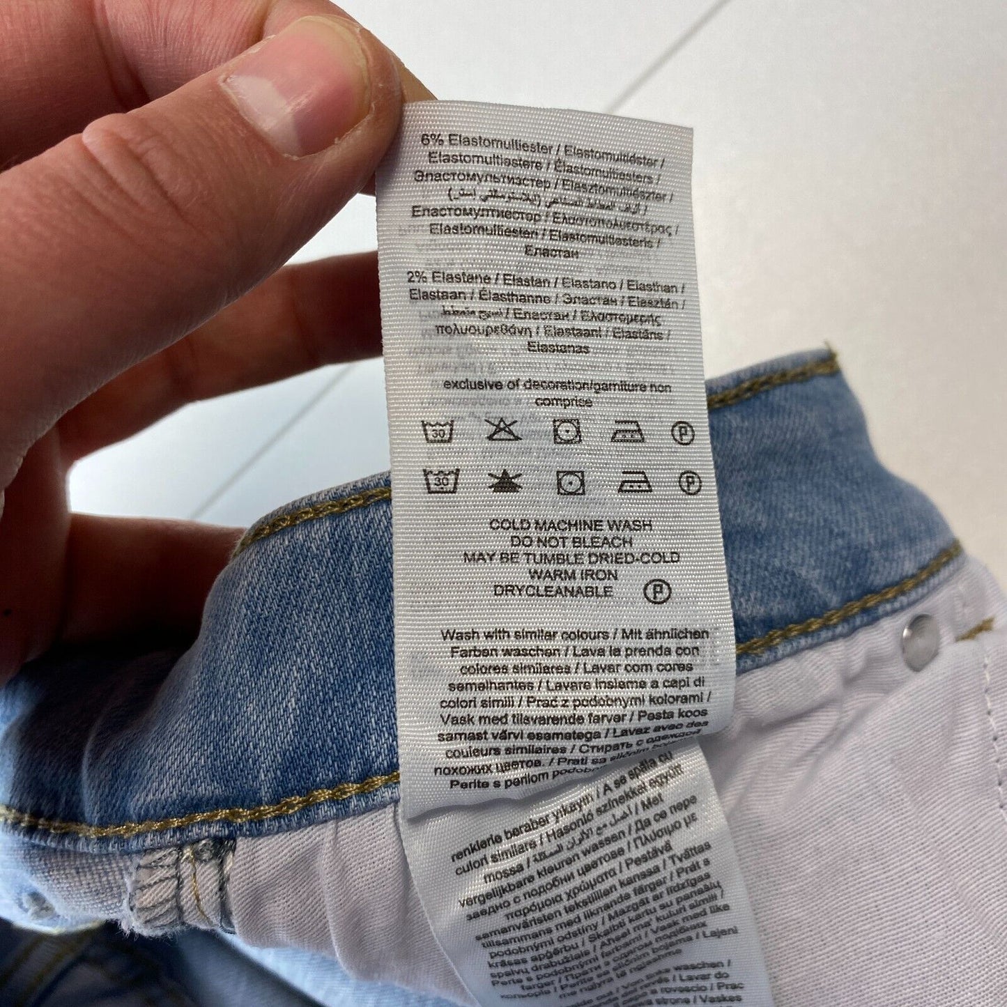 VERO MODA DAF Damen Jeans, Blau, mittlere Leibhöhe, normale Passform, gerade Passform, Größe W28 L34