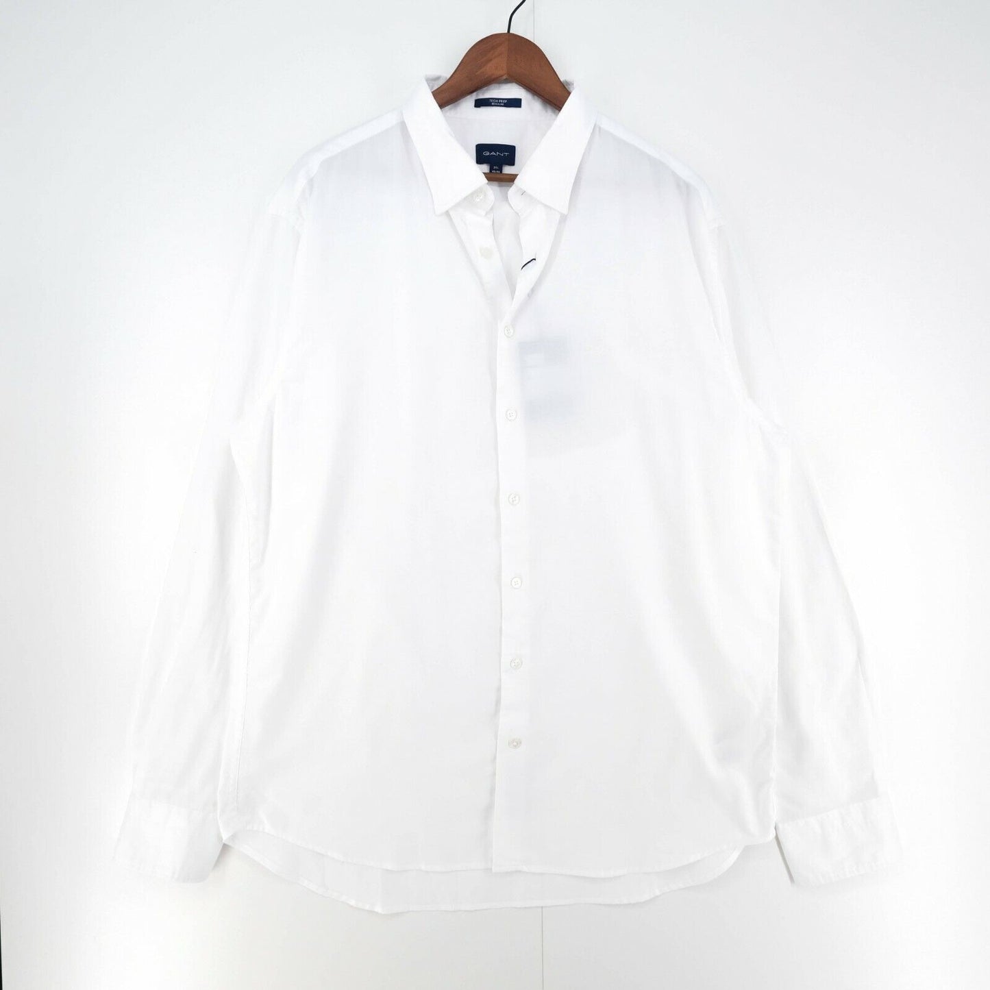 GANT White Tech Prep Oxford Plain Regular Shirt Size 2XL 45/46 18