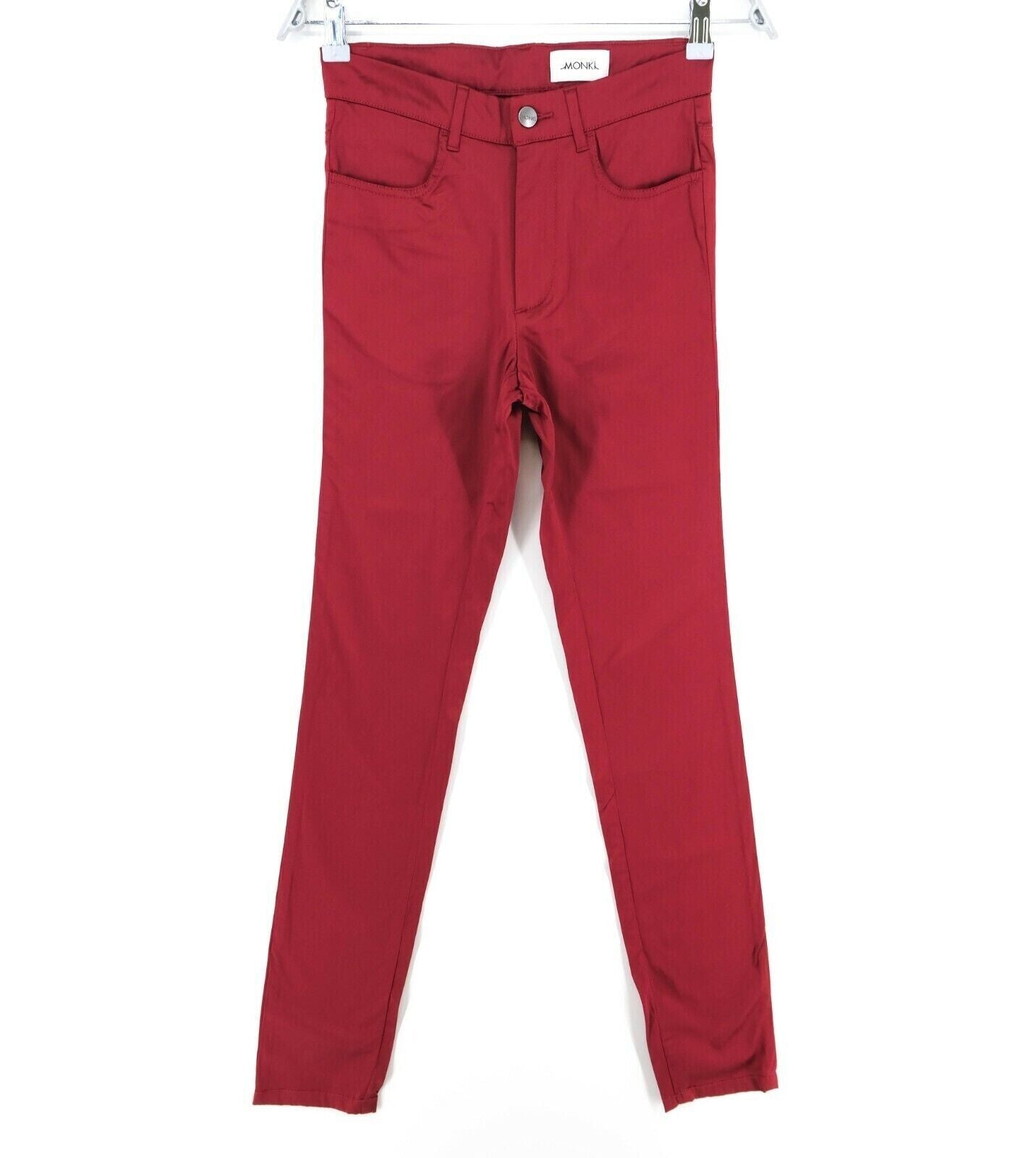 MONKI Women Red Skinny Fit Jeggings Trousers Size XS