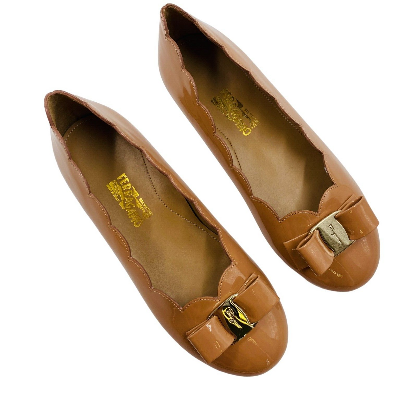 SALVATORE FERRAGAMO Girls Brown Leather Flat Shoes EU 32 UK 12 US 13