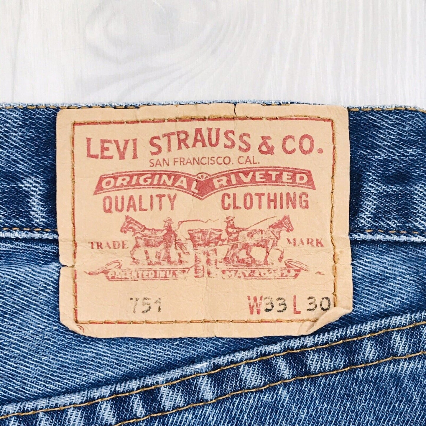 Levis's 751 Blue Regular Straight Fit Jeans Size W33 L30