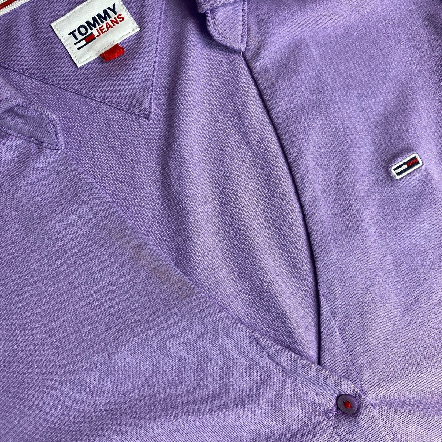 TOMMY HILFIGER JEANS Purple V Neck Long Sleeves T Shirt Size S