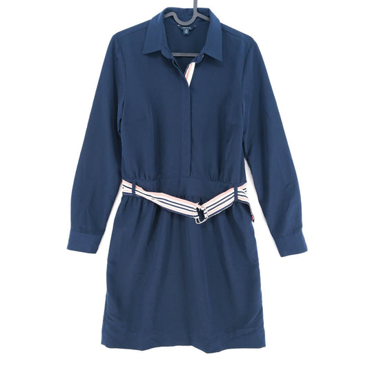 Nautica Navy Blue Long Sleeves Shirt Dress Size 2XS XS