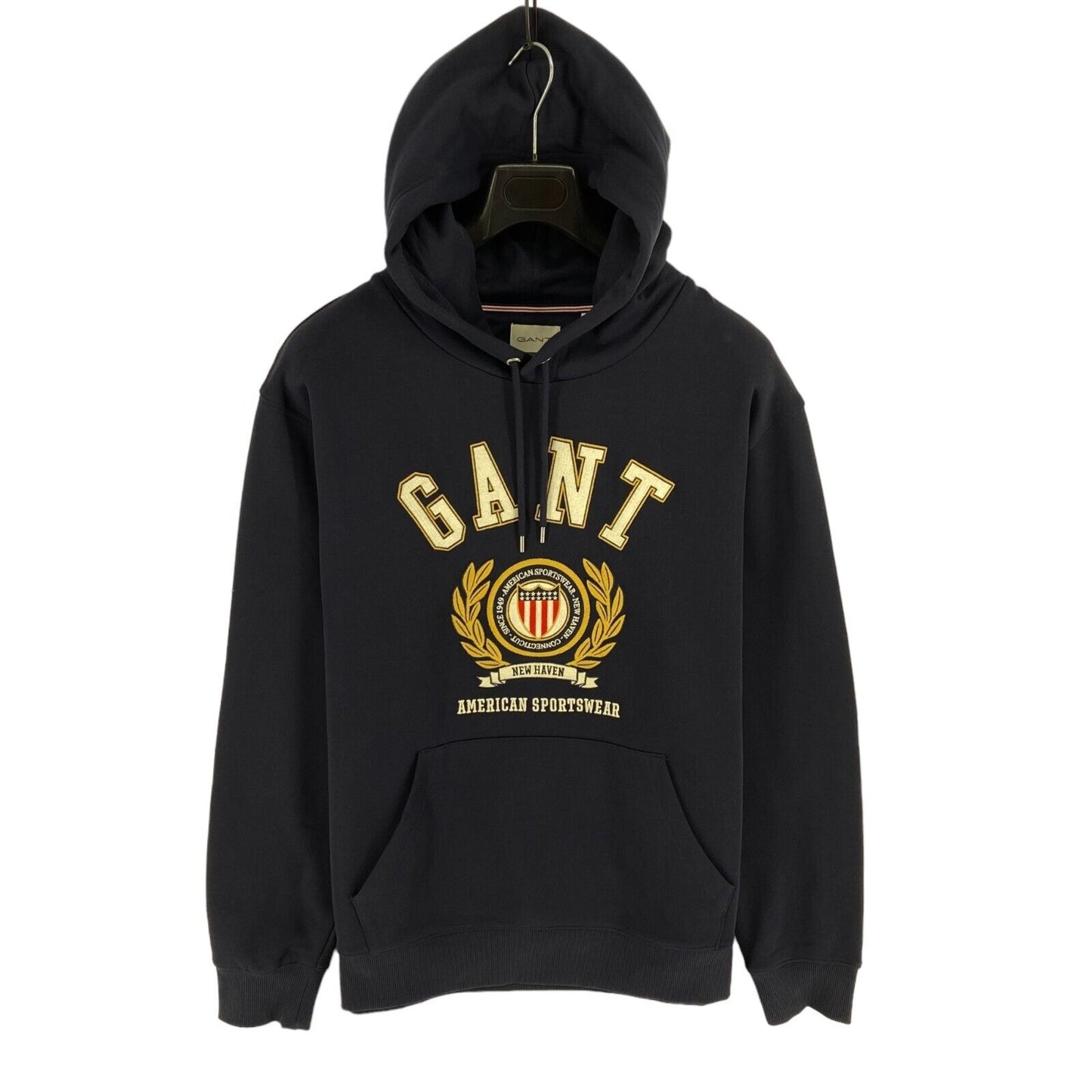 GANT Men Navy Blue Crest Shield Hoodie Sweater Pullover Jumper Size 3XL XXXL