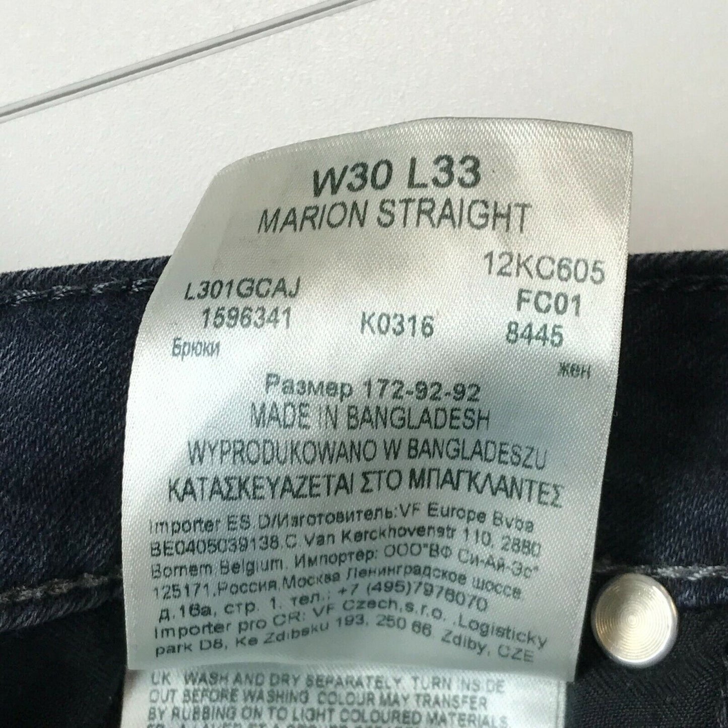 Lee MARION Damen Jeans in Dunkelblau, Regular Straight Fit, Größe W30 L33