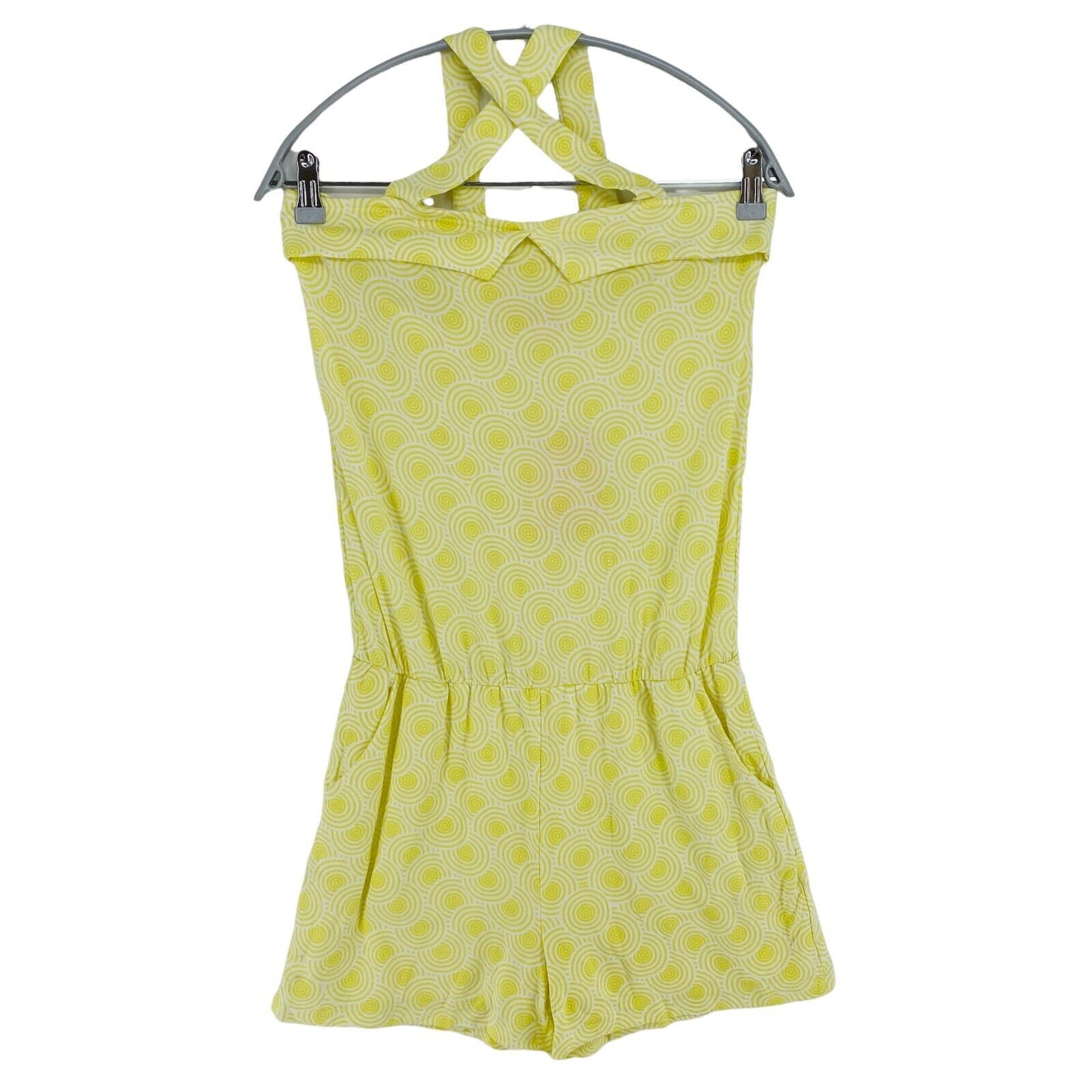 ZOE LOVEBORN Geometric Light Yellow Romper Jumpsuit Size EU 36 UK 8 US 6