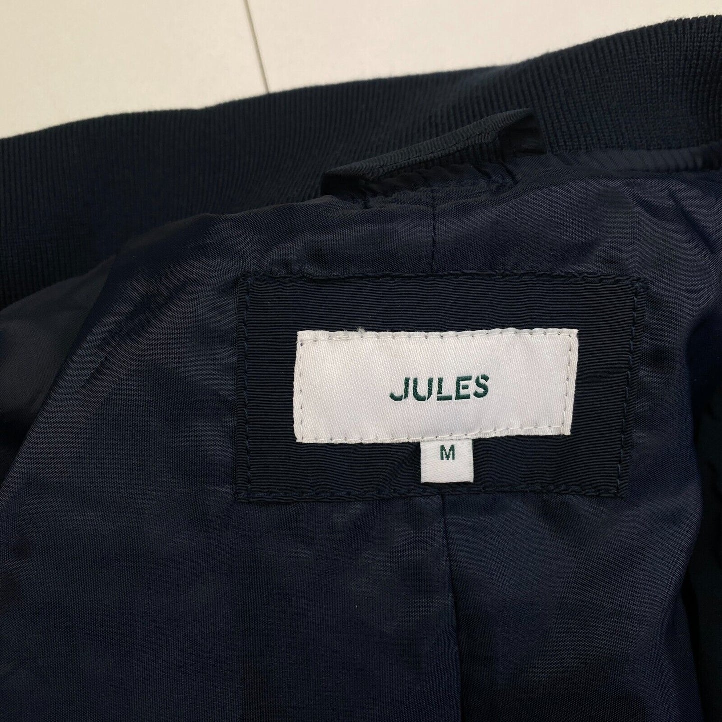 Jules Men Navy Blue Light Bomber Jacket Coat Size M