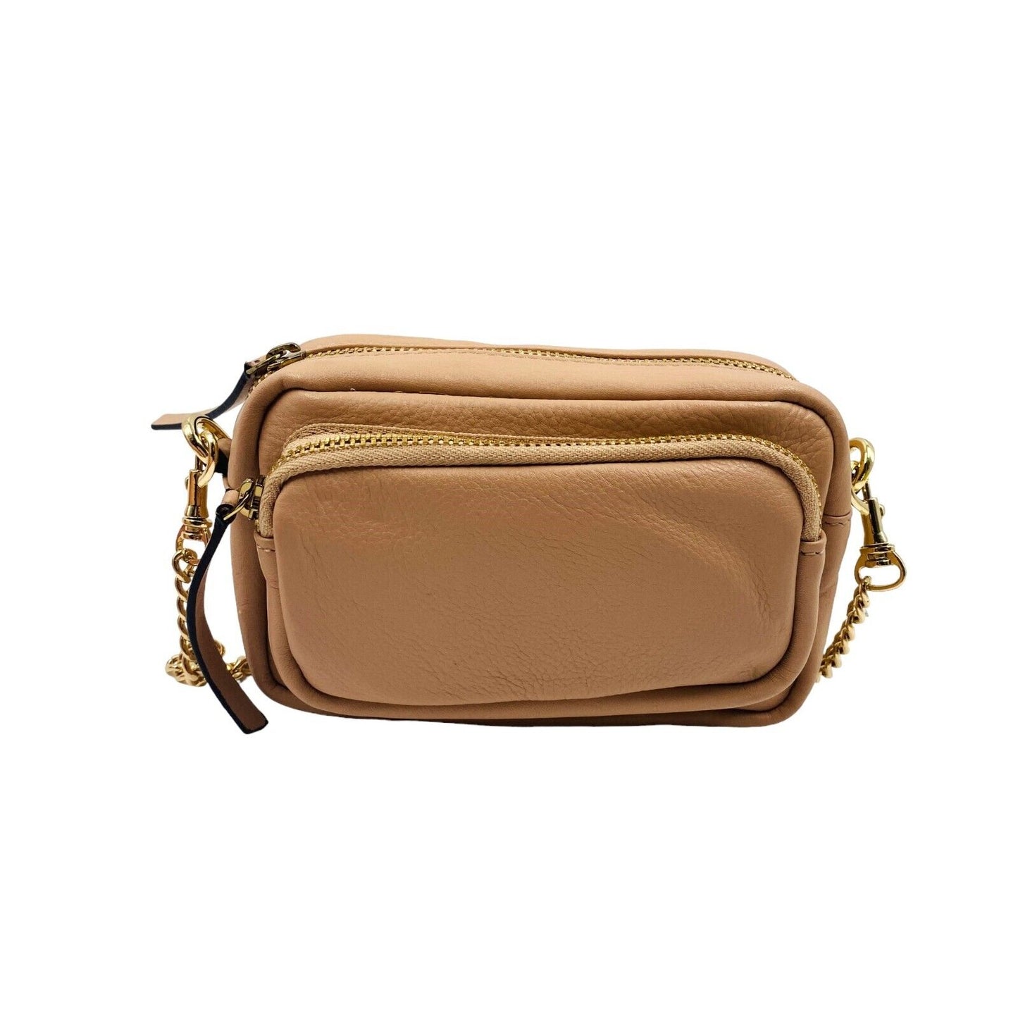 NEUVILLE Light Brown Leather Clutch Bag