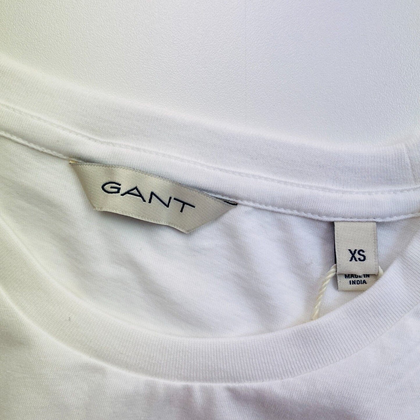 GANT Women White Reg Shield Logo Crew Neck SS T Shirt Size XS