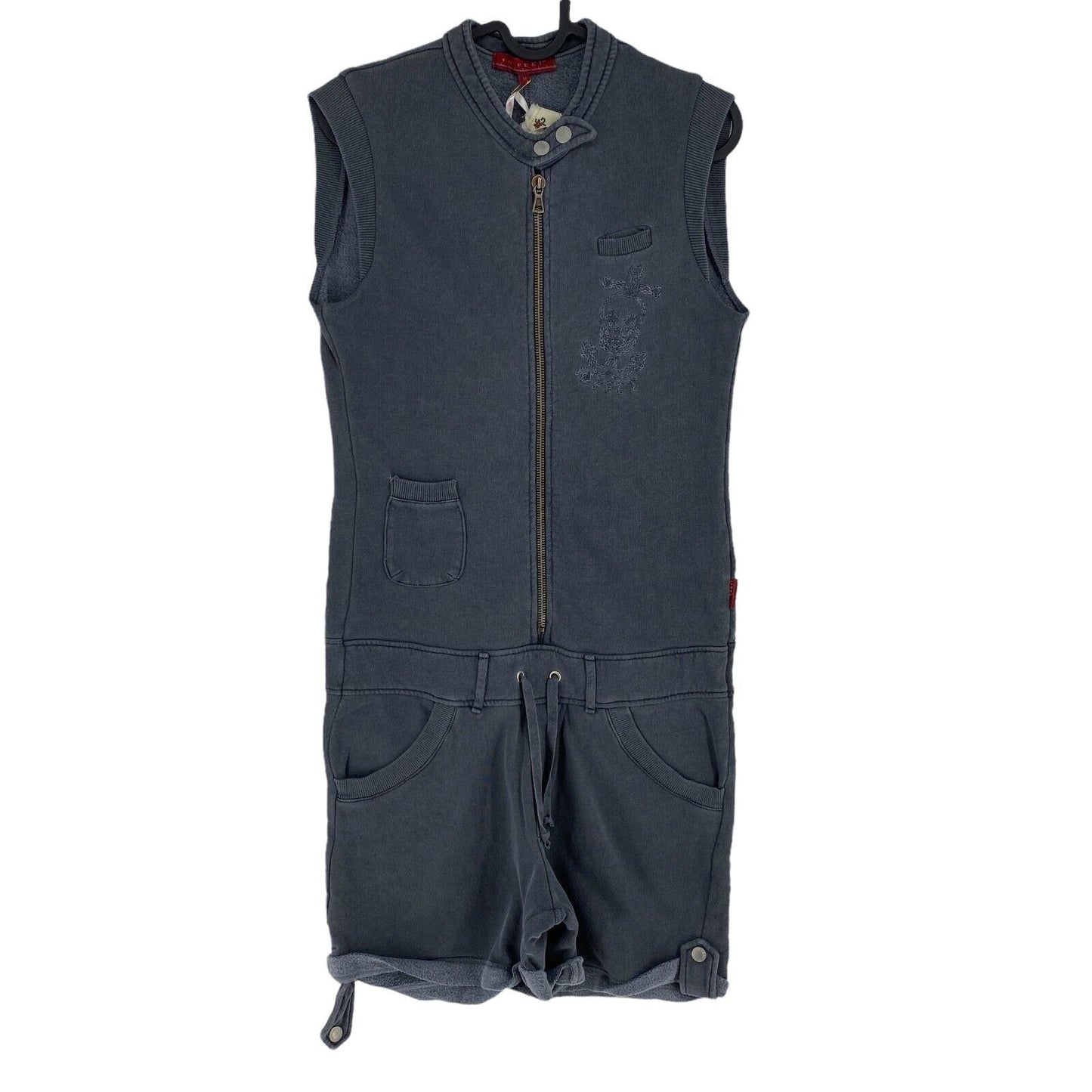 RPR €139 10 FEET Dark Grey 100% Cotton Sleeveless Jumpsuit Playsuit Size M