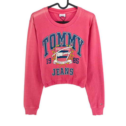 TOMMY HILFIGER Jeans Pink Elastic Vintage Logo Long Sleeves T Shirt Size S